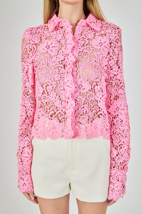 Textured Sheer Long sleeve Top