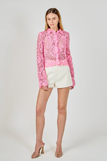 Textured Sheer Long sleeve Top