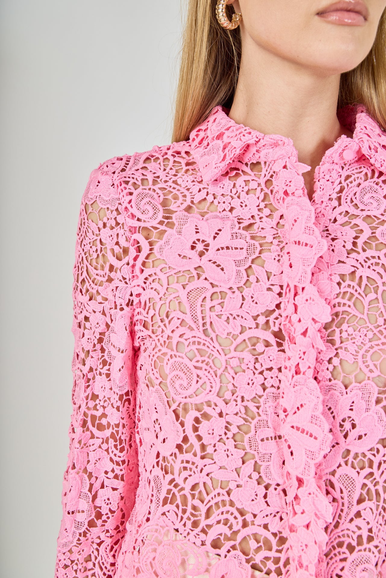 Textured Sheer Long sleeve Top