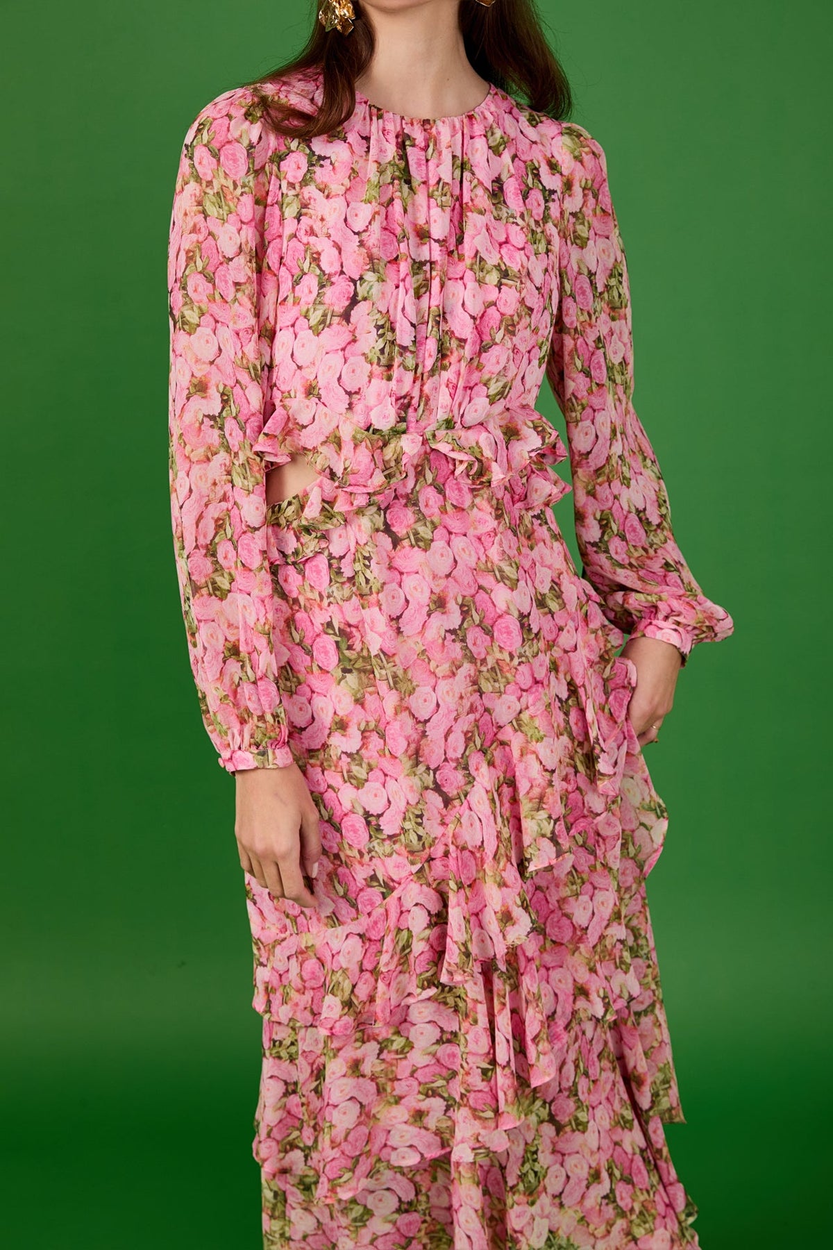 ENDLESS ROSE - Floral Print Off Waist Dress - DRESSES available at Objectrare