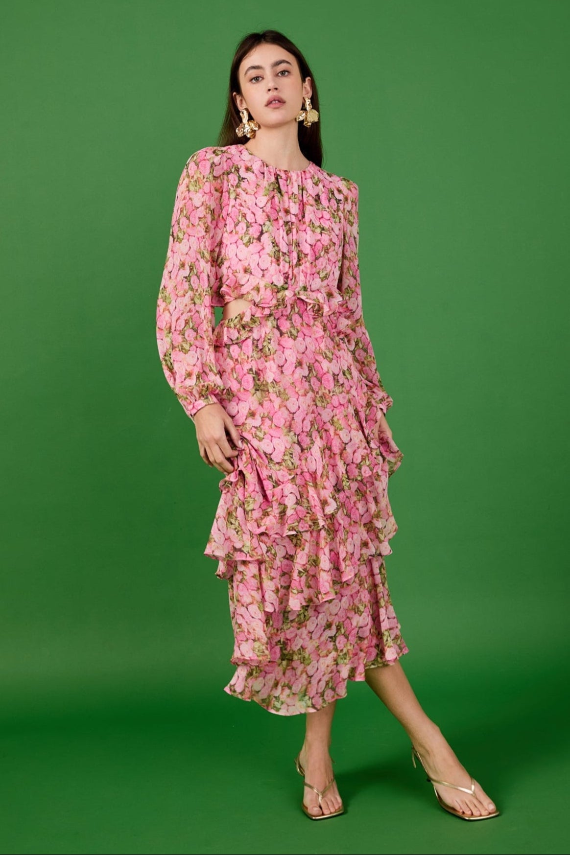 ENDLESS ROSE - Floral Print Off Waist Dress - DRESSES available at Objectrare