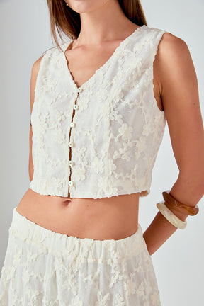 ENDLESS ROSE - Floral Embroidery Lace Vest - TOPS available at Objectrare