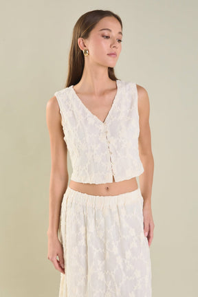 ENDLESS ROSE - Endless Rose - Floral Embroidery Lace Vest - TOPS available at Objectrare