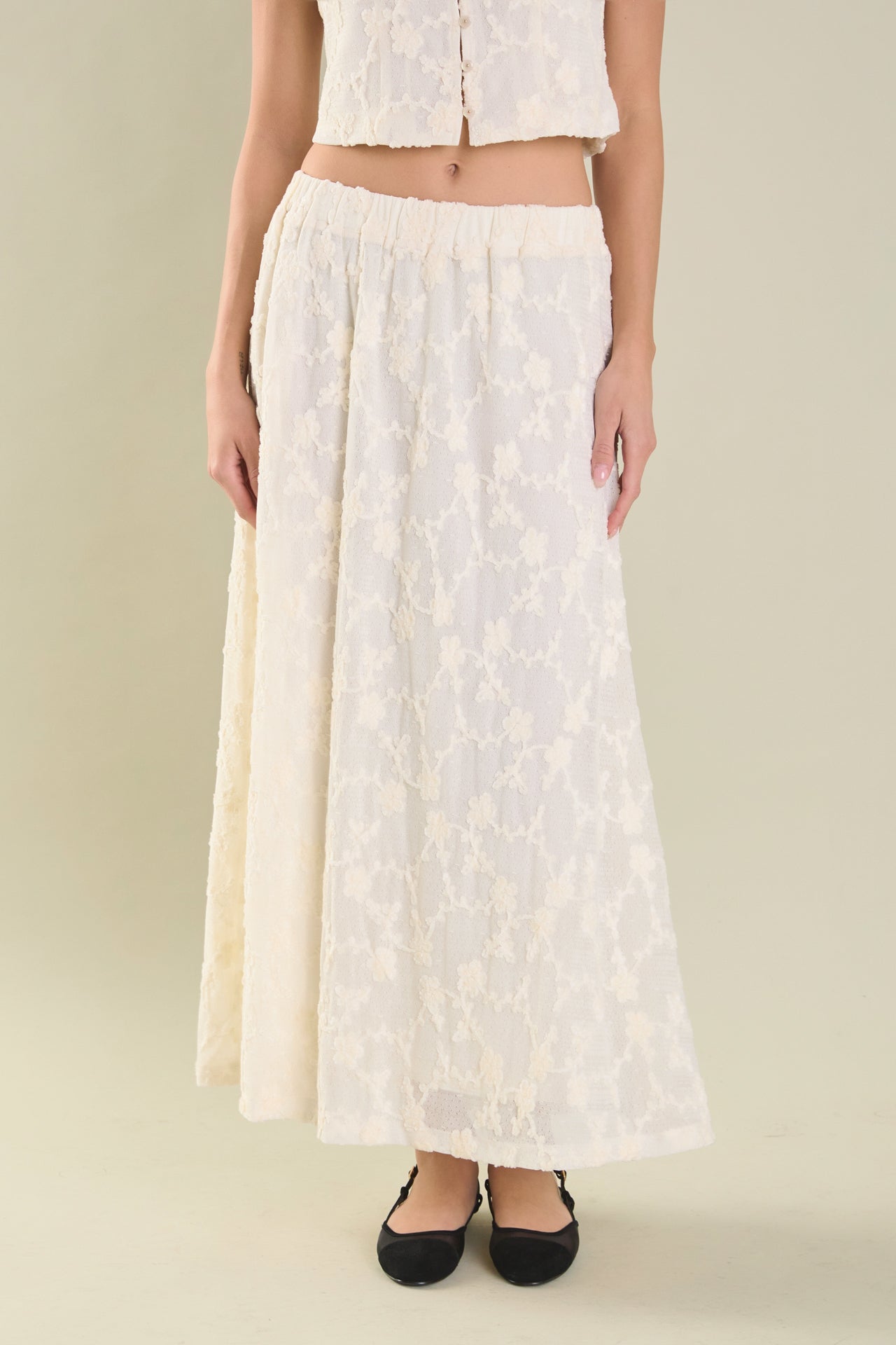 ENDLESS ROSE - Floral Embroidery Lace Skirt - SKIRTS available at Objectrare