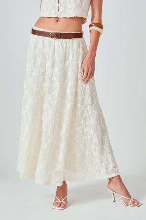ENDLESS ROSE - Floral Embroidery Lace Skirt - SKIRTS available at Objectrare