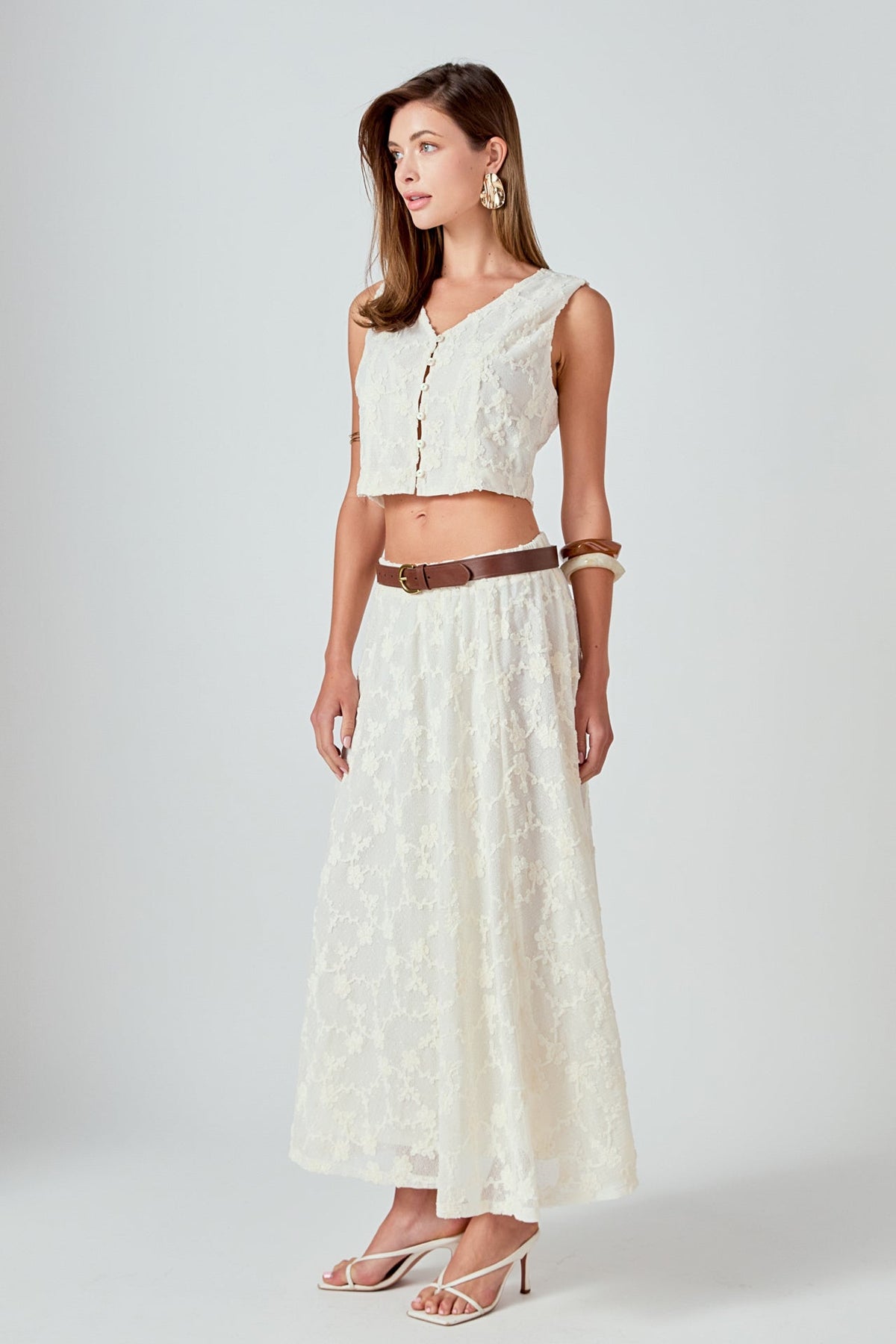 ENDLESS ROSE - Floral Embroidery Lace Skirt - SKIRTS available at Objectrare