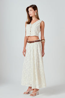 ENDLESS ROSE - Floral Embroidery Lace Skirt - SKIRTS available at Objectrare