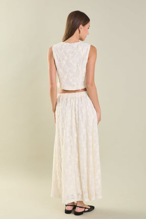 ENDLESS ROSE - Floral Embroidery Lace Skirt - SKIRTS available at Objectrare