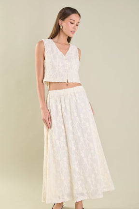 ENDLESS ROSE - Floral Embroidery Lace Skirt - SKIRTS available at Objectrare