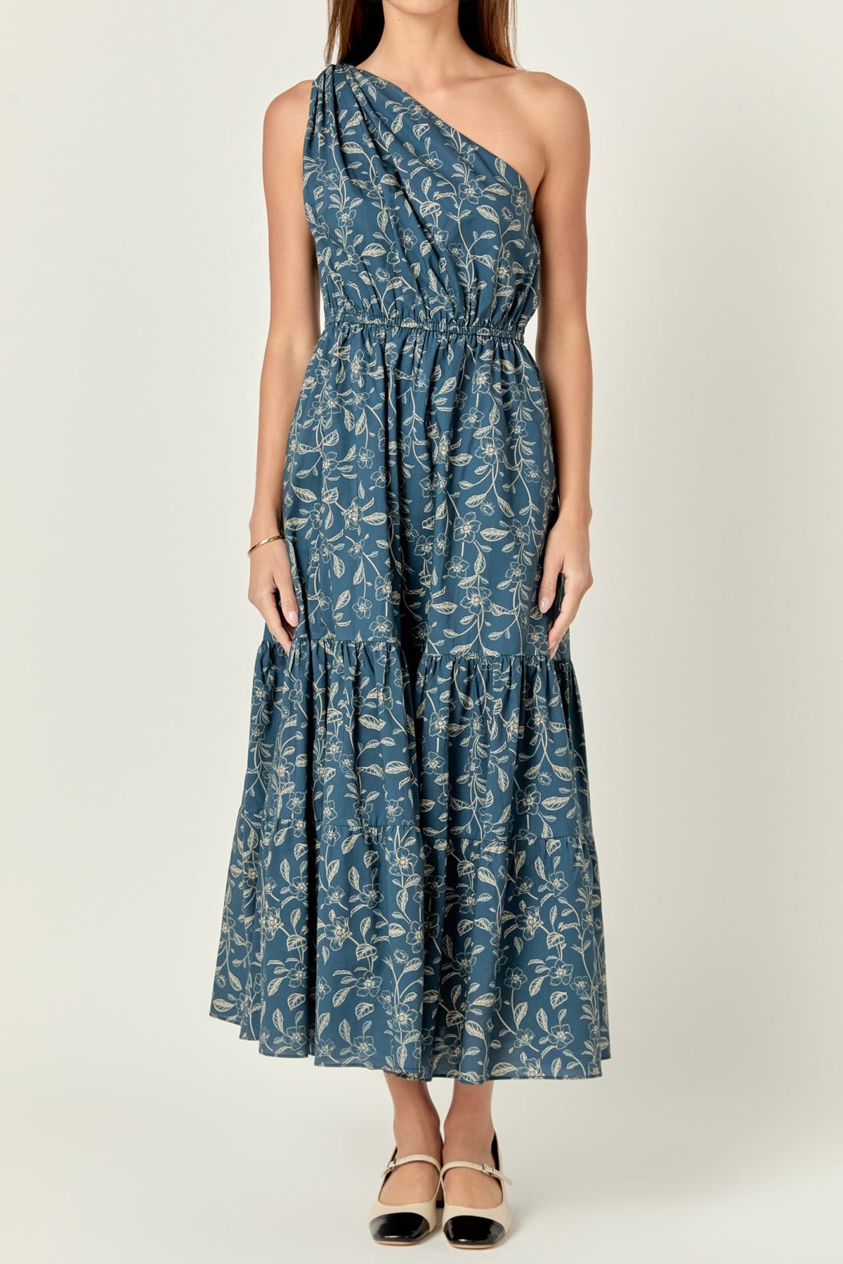 ENGLISH FACTORY - English Factory - Floral Print One Shoulder Maxi Dress - DRESSES available at Objectrare