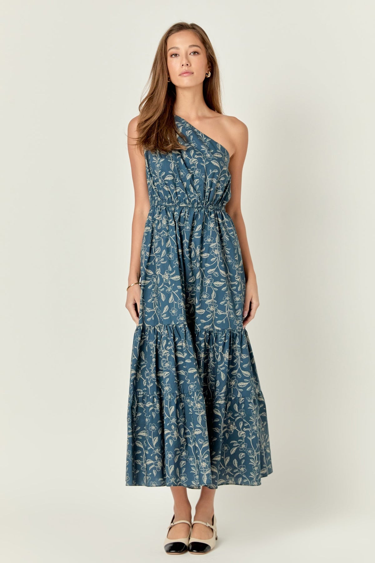 ENGLISH FACTORY - English Factory - Floral Print One Shoulder Maxi Dress - DRESSES available at Objectrare