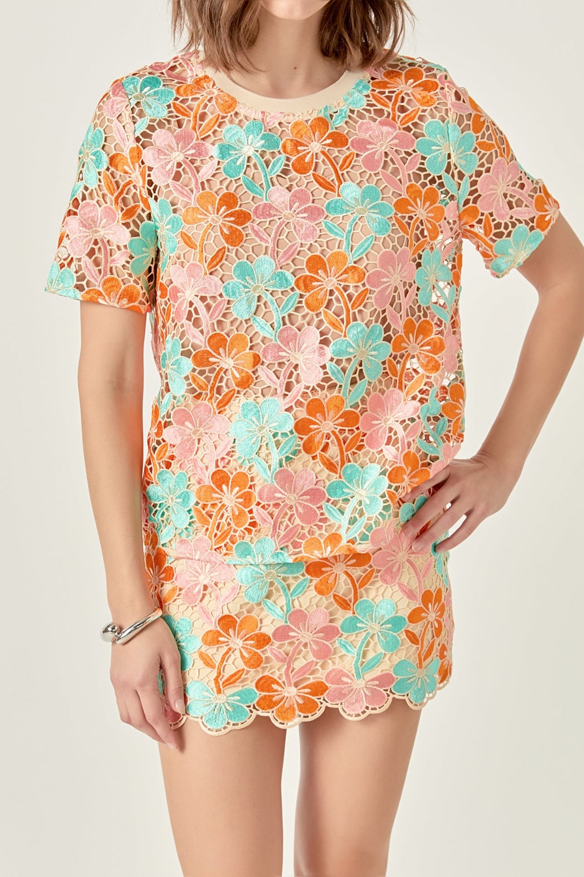 ENDLESS ROSE - Floral Short Sleeve Top - TOPS available at Objectrare