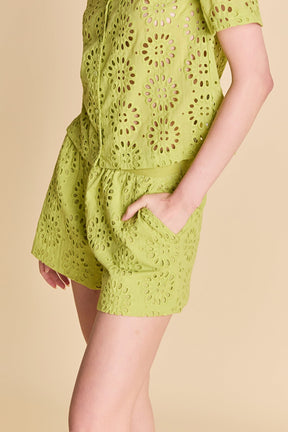 ENGLISH FACTORY - Embroidered Cotton Shorts - SHORTS available at Objectrare