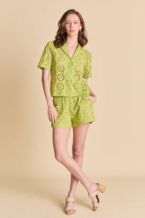 ENGLISH FACTORY - Embroidered Cotton Shorts - SHORTS available at Objectrare