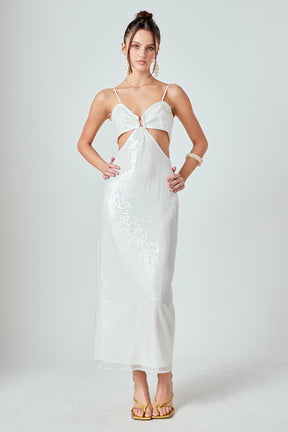 ENDLESS ROSE - Emma Sequin Cut Out Midi Dress - DRESSES available at Objectrare