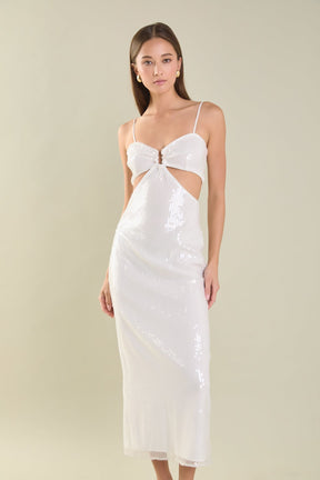 ENDLESS ROSE - Emma Sequin Cut Out Midi Dress - DRESSES available at Objectrare