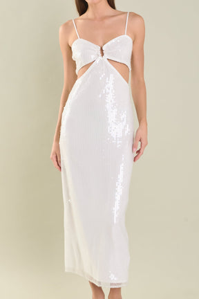 ENDLESS ROSE - Emma Sequin Cut Out Midi Dress - DRESSES available at Objectrare