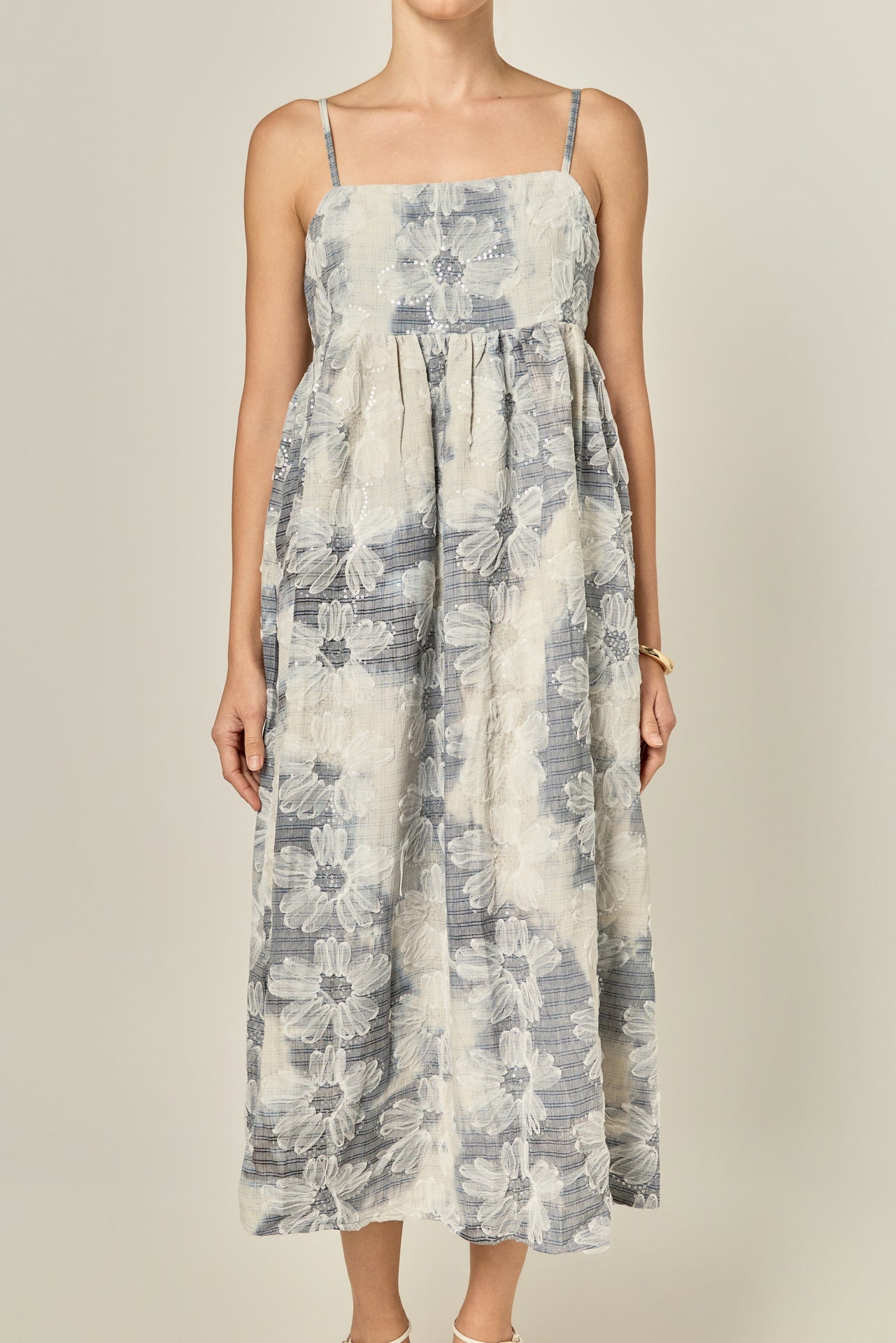 ENGLISH FACTORY - Floral Embroidery Sleeveless Midi Dress - DRESSES available at Objectrare