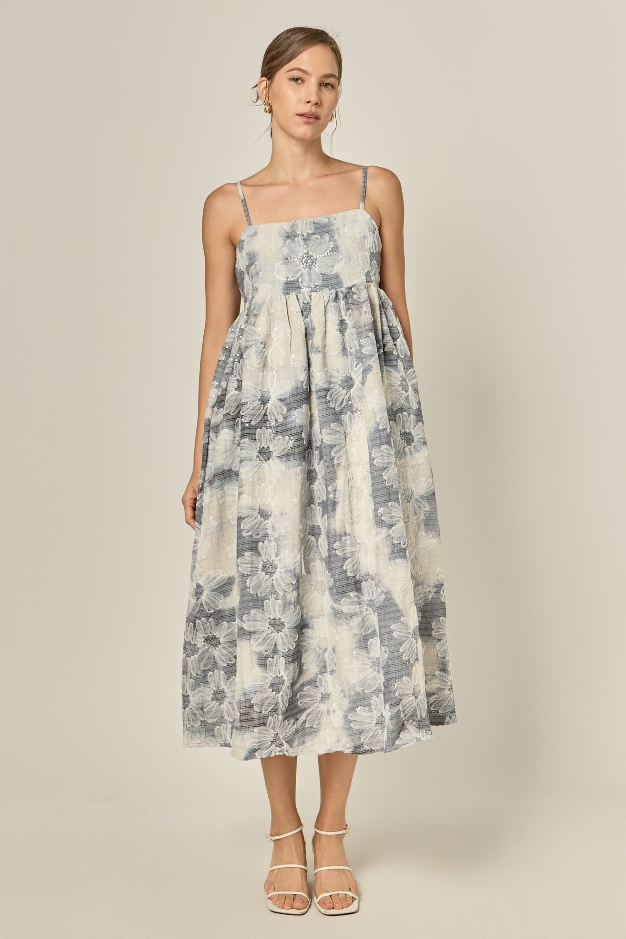 ENGLISH FACTORY - Floral Embroidery Sleeveless Midi Dress - DRESSES available at Objectrare