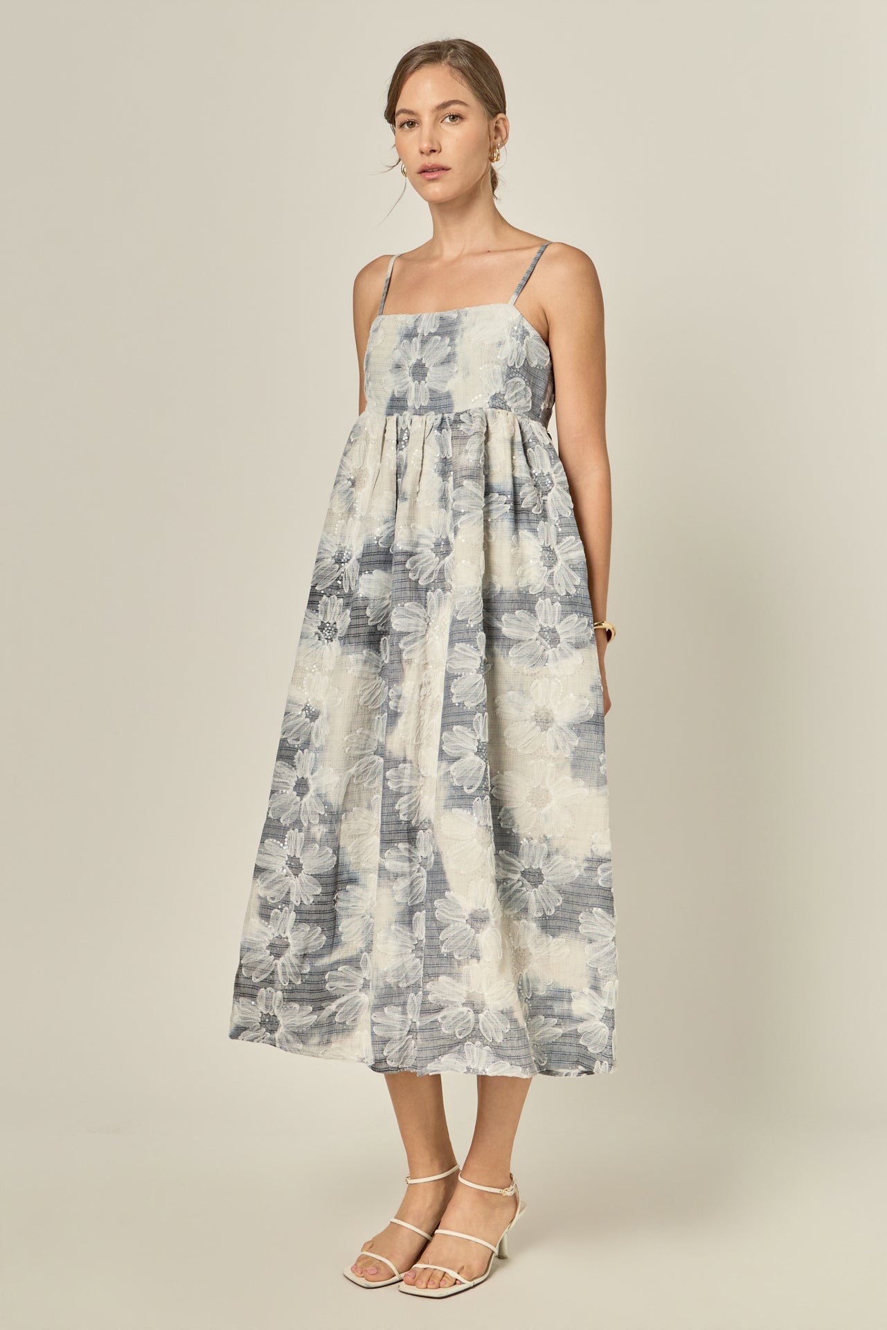 ENGLISH FACTORY - Floral Embroidery Sleeveless Midi Dress - DRESSES available at Objectrare