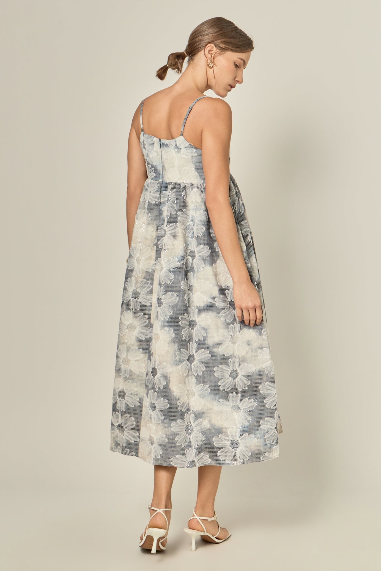 ENGLISH FACTORY - Floral Embroidery Sleeveless Midi Dress - DRESSES available at Objectrare
