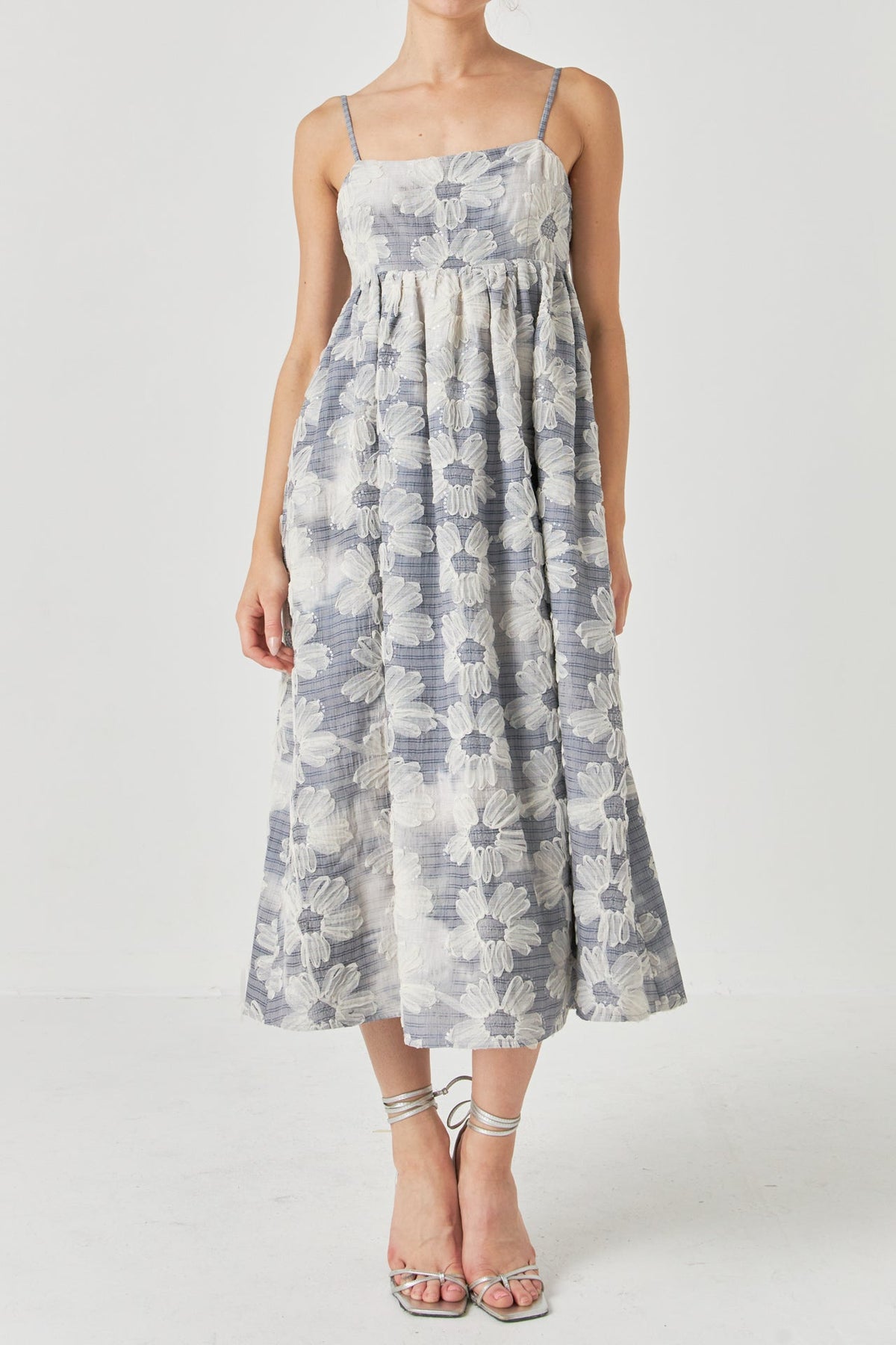 ENGLISH FACTORY - Floral Embroidery Sleeveless Midi Dress - DRESSES available at Objectrare