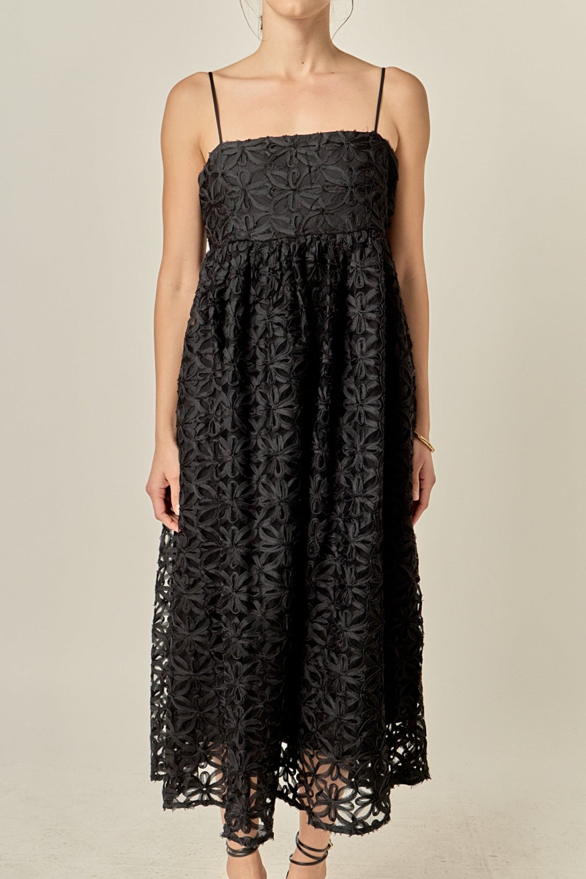 ENGLISH FACTORY - Floral Lace Sleeveless Midi Dress - DRESSES available at Objectrare