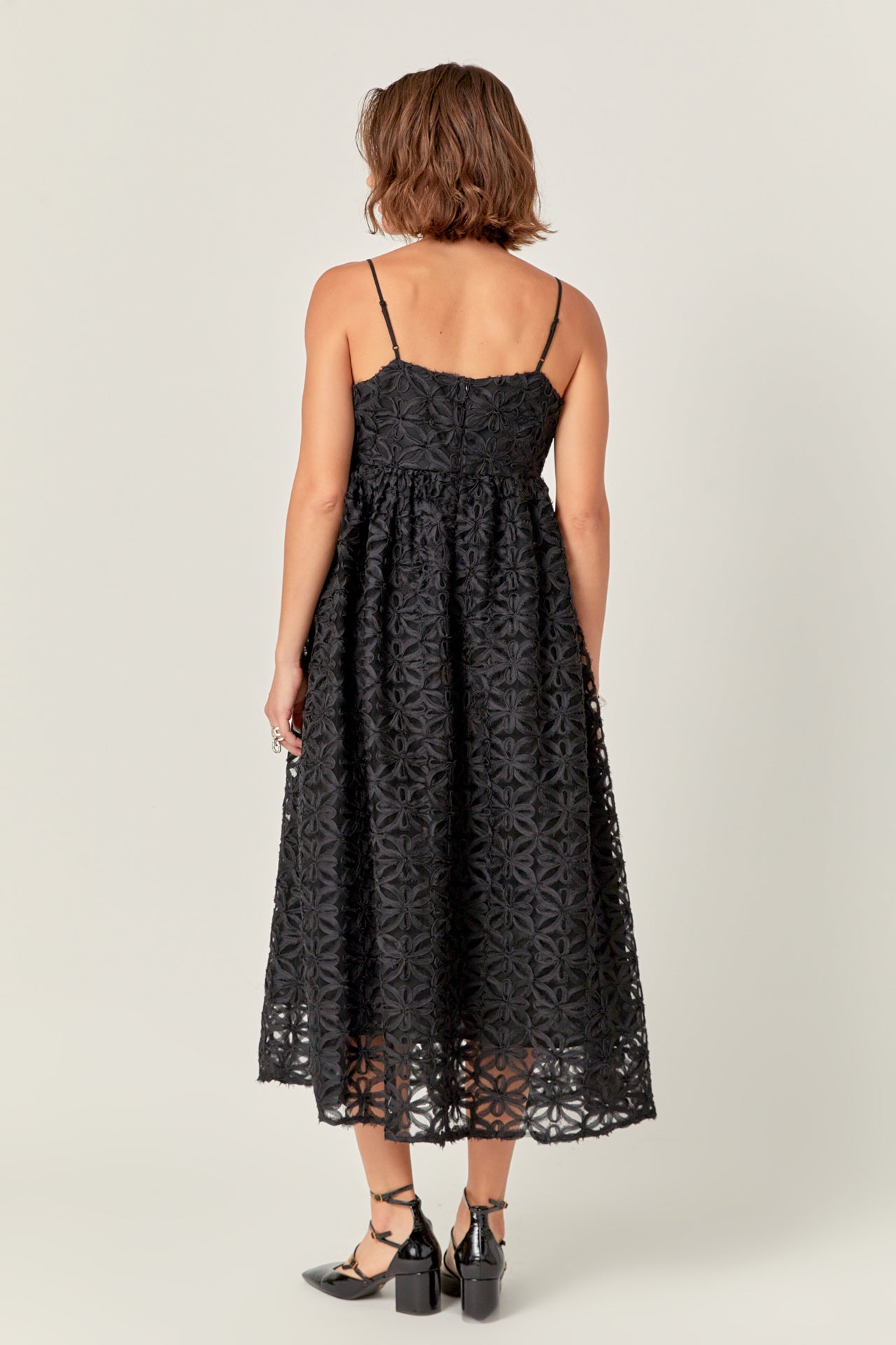 ENGLISH FACTORY - Floral Embroidery Sleeveless Midi Dress - DRESSES available at Objectrare