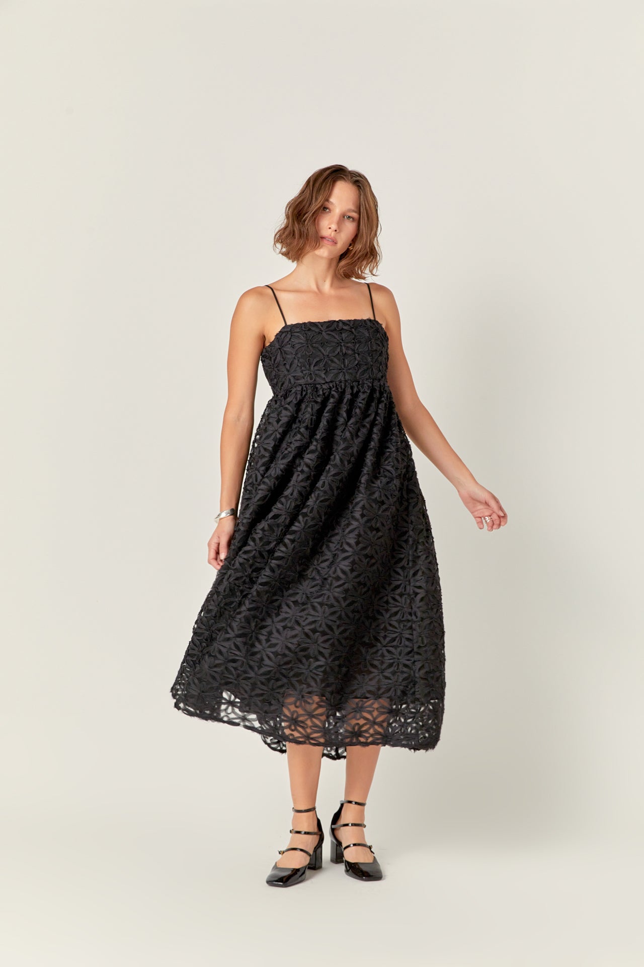 ENGLISH FACTORY - Floral Embroidery Sleeveless Midi Dress - DRESSES available at Objectrare
