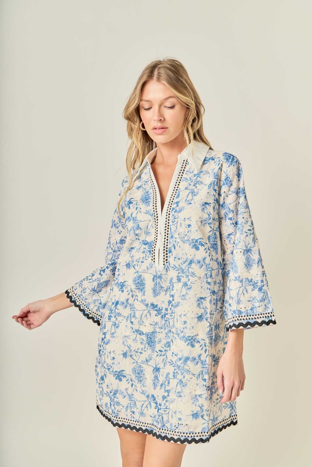 ENGLISH FACTORY - Floral Embroidery Mini Dress - DRESSES available at Objectrare