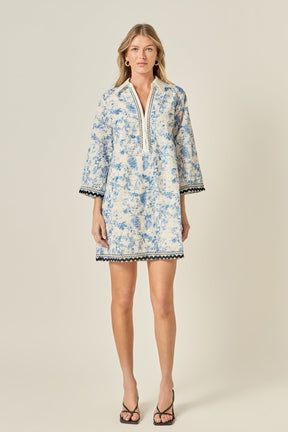 Floral Embroidery Mini Dress Floral Embroidery Mini Dress