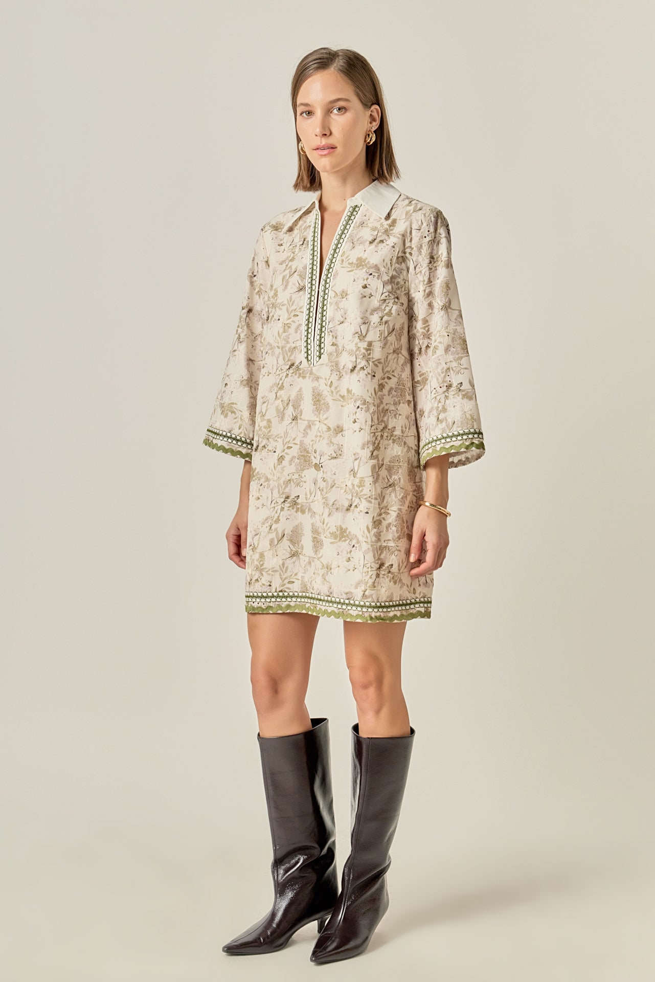 ENGLISH FACTORY - Floral Embroidery Mini Dress - DRESSES available at Objectrare