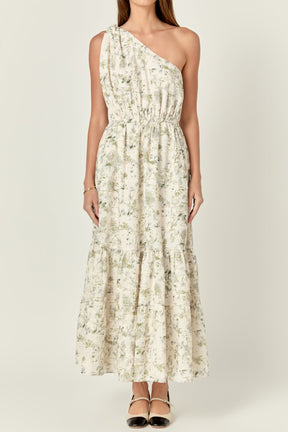 ENGLISH FACTORY - Floral Embroidery One Shoulder Maxi Dress - DRESSES available at Objectrare