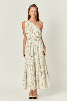 ENGLISH FACTORY - Floral Embroidery One Shoulder Maxi Dress - DRESSES available at Objectrare
