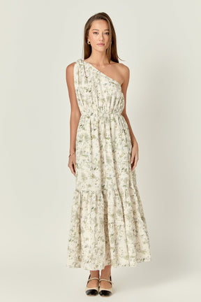 ENGLISH FACTORY - Floral Embroidery One Shoulder Maxi Dress - DRESSES available at Objectrare