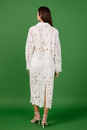 ENDLESS ROSE - Lace Button-Up Top - TOPS available at Objectrare