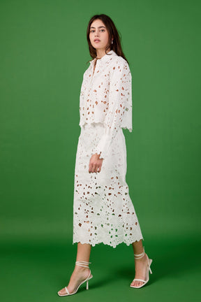 ENDLESS ROSE - Lace Midi Skirt - SKIRTS available at Objectrare