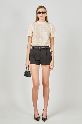 ENDLESS ROSE - Textured Mock Neck Top - TOPS available at Objectrare