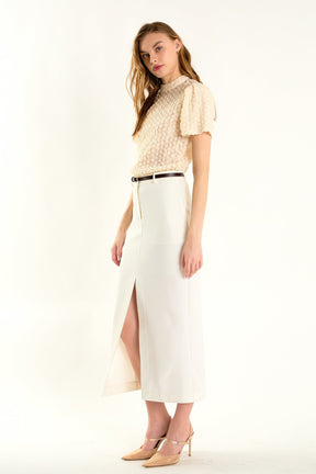 ENDLESS ROSE - Textured Mock Neck Top - TOPS available at Objectrare