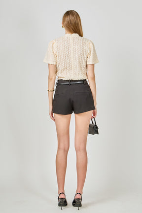 ENDLESS ROSE - Textured Mock Neck Top - TOPS available at Objectrare