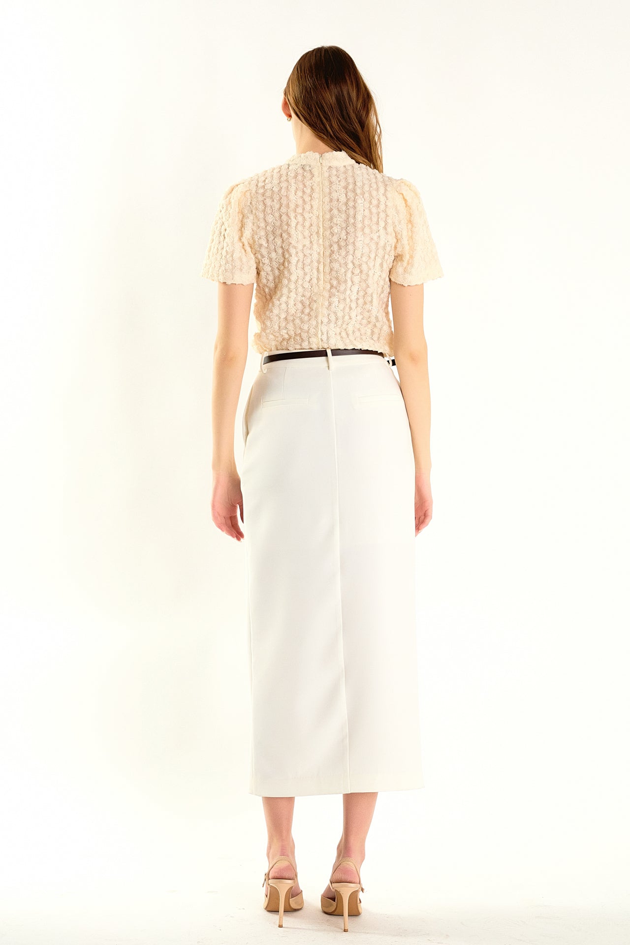 ENDLESS ROSE - Textured Mock Neck Top - TOPS available at Objectrare