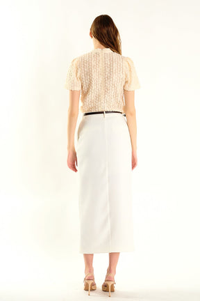 ENDLESS ROSE - Textured Mock Neck Top - TOPS available at Objectrare