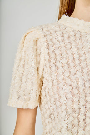 ENDLESS ROSE - Textured Mock Neck Top - TOPS available at Objectrare