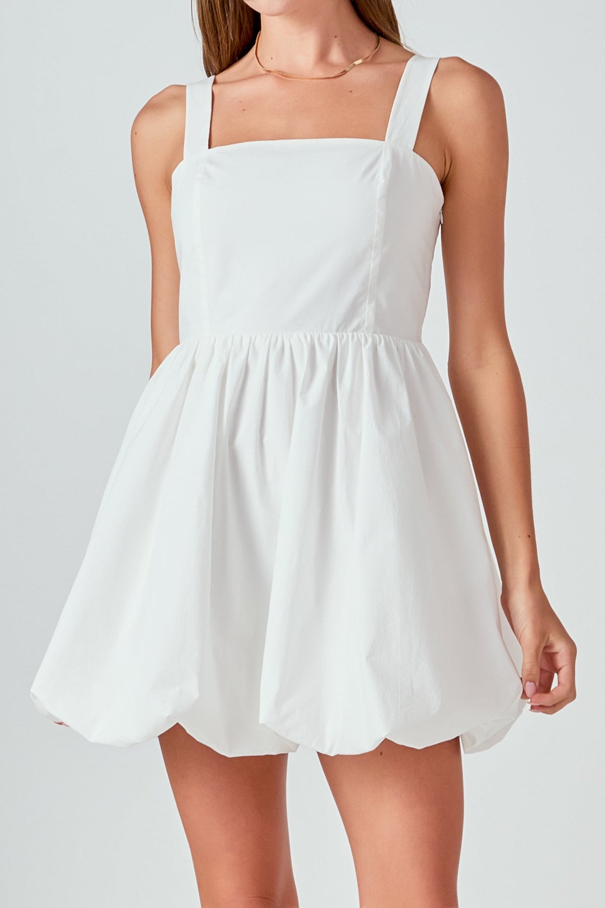 ENDLESS ROSE - Square neckline shoulder straps mini Dress - DRESSES available at Objectrare