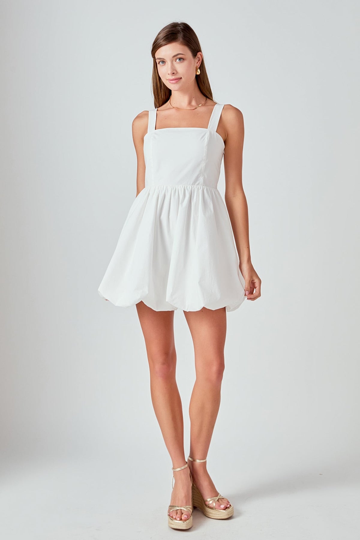 ENDLESS ROSE - Square neckline shoulder straps mini Dress - DRESSES available at Objectrare