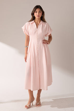 ENGLISH FACTORY - The Vivienne Stripe Dress - DRESSES available at Objectrare