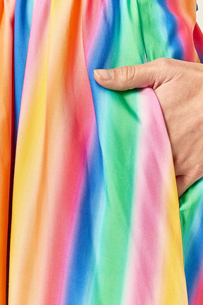 ENGLISH FACTORY - Rainbow Stripe Sleeveless Maxi Dress - DRESSES available at Objectrare