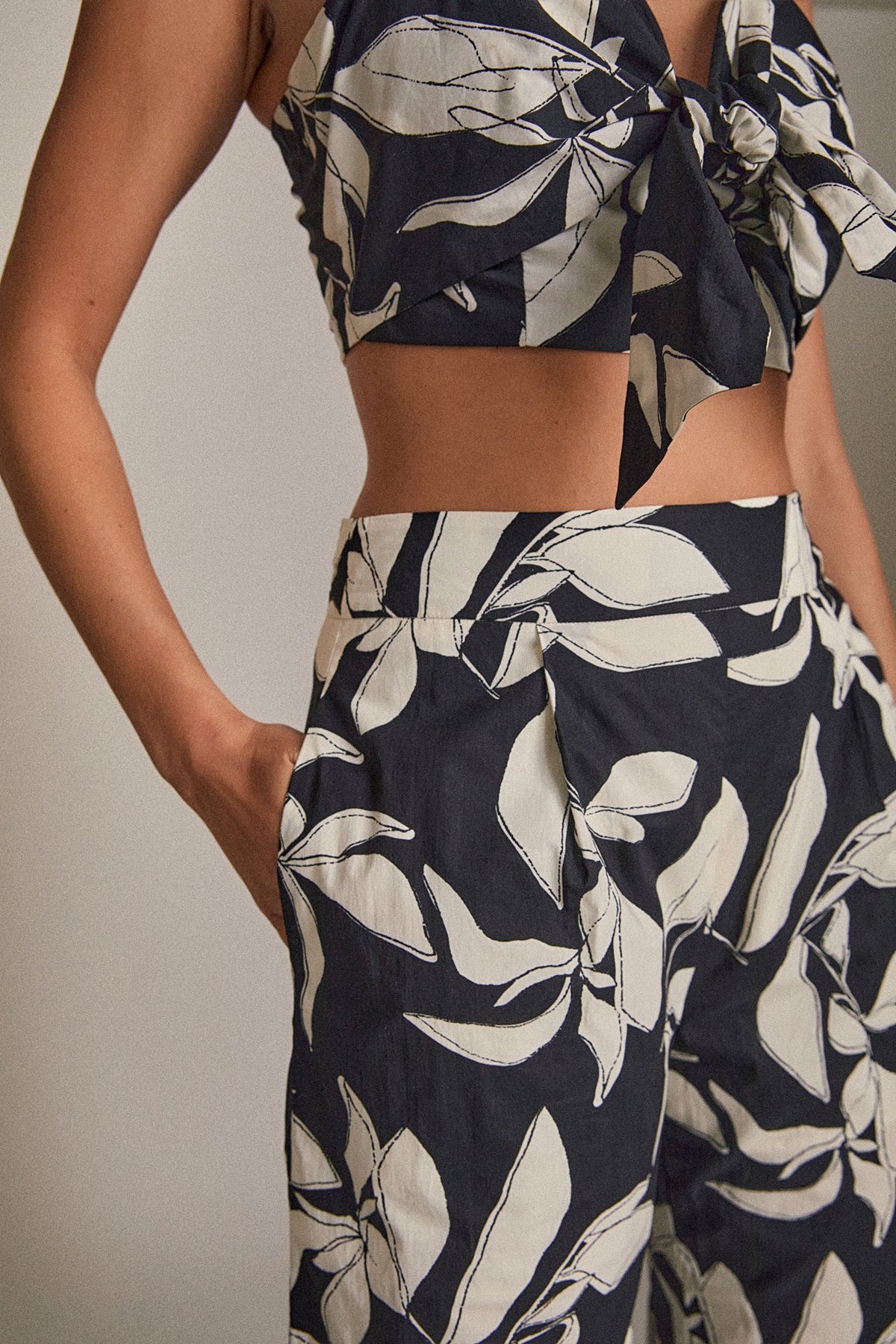 High-Waisted Printed Flare Pants