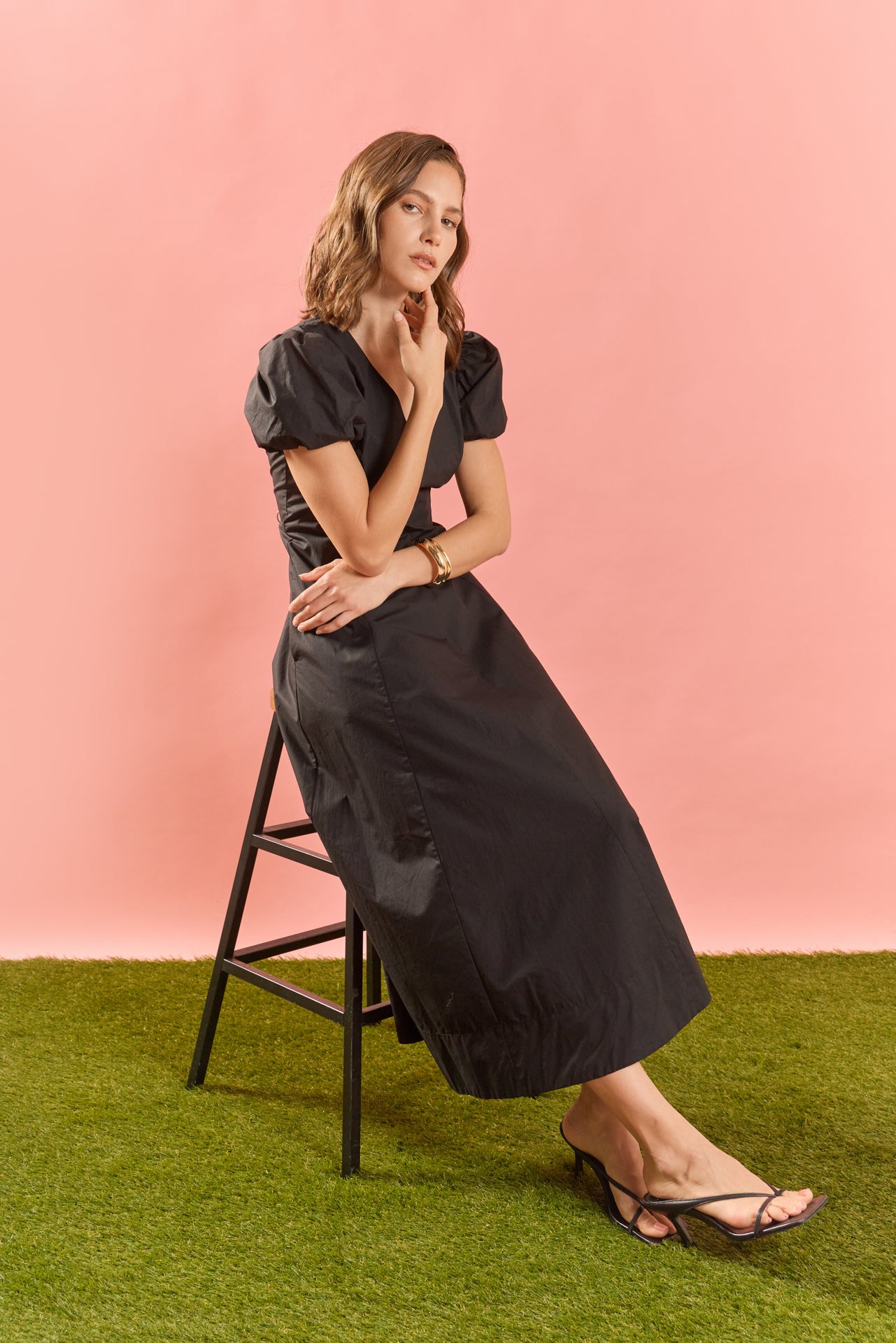 ENGLISH FACTORY - Deep V Neck Midi Dress - DRESSES available at Objectrare