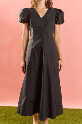 ENGLISH FACTORY - Deep V Neck Midi Dress - DRESSES available at Objectrare